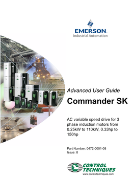Control Techniques Commander SK Advanced User Guide