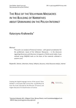 The Role of the Volhynian Massacres in the Building of Narratives About Ukrainians on the Polish Internet