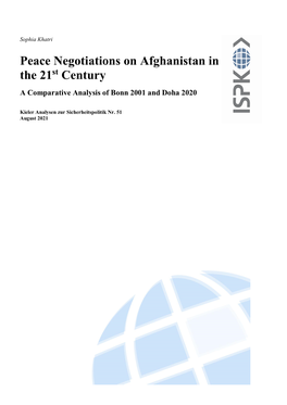 Peace Negotiations on Afghanistan in the 21 Century