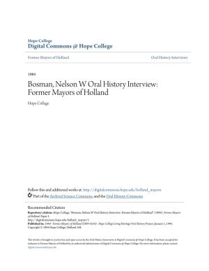 Former Mayors of Holland Oral History Interviews