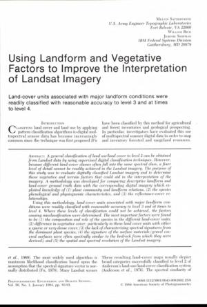 Using Landform and Vegetative Factors to Improve the Interpretation of Landsat Lm-Agery