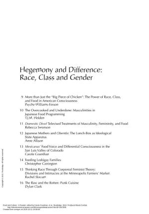 Hegemony and Difference: Race, Class and Gender