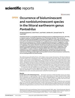 Occurrence of Bioluminescent and Nonbioluminescent Species in The