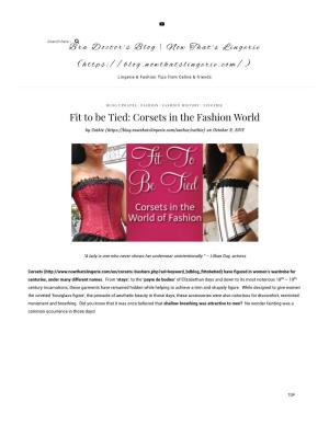 Fit to Be Tied: Corsets in the Fashion World