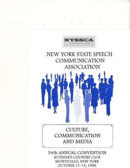 NEW YORK STATE SPEECH COMMUNICATION ASSOCIATION F T