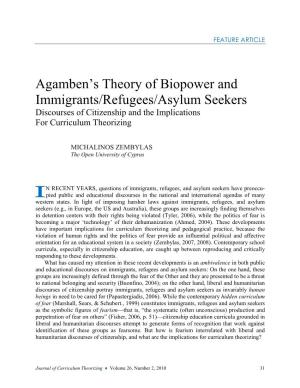 Agamben's Theory of Biopower and Immigrants/Refugees/Asylum Seekers