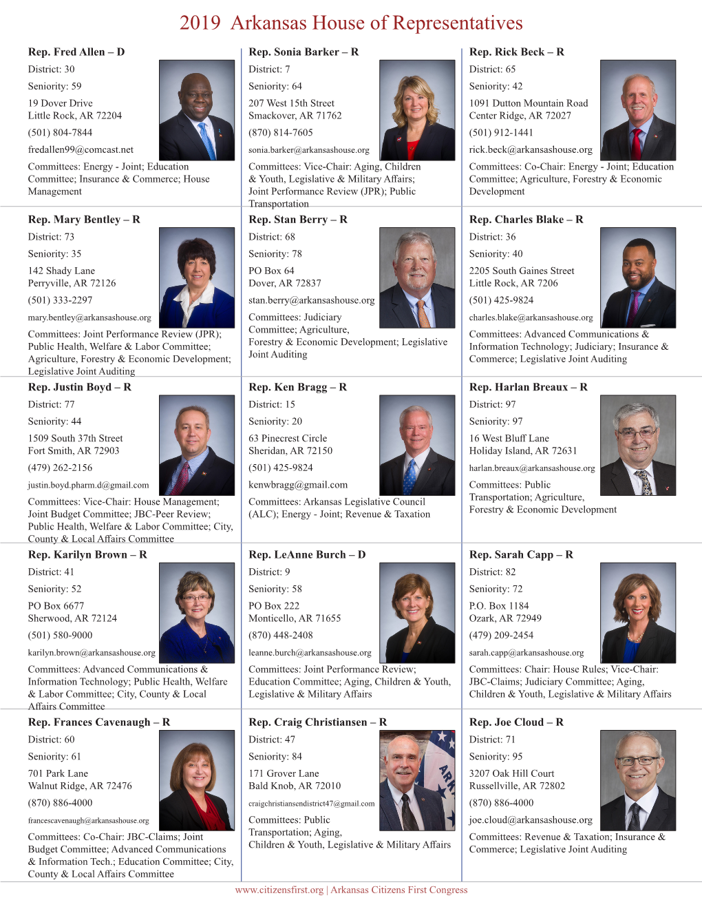 2019 Arkansas House of Representatives