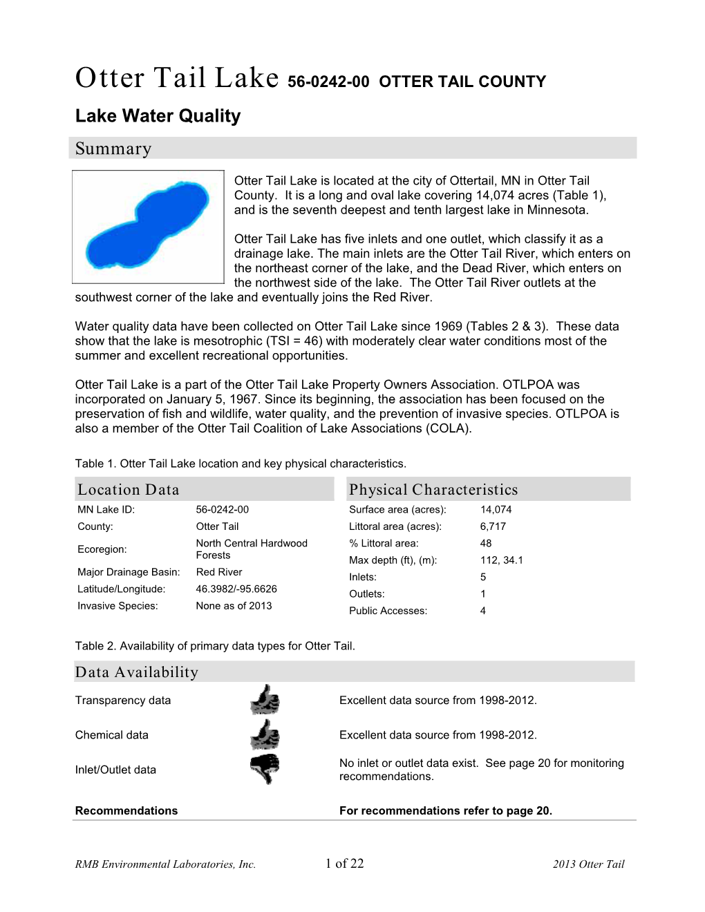 Otter Tail Lake 56-0242-00 OTTER TAIL COUNTY