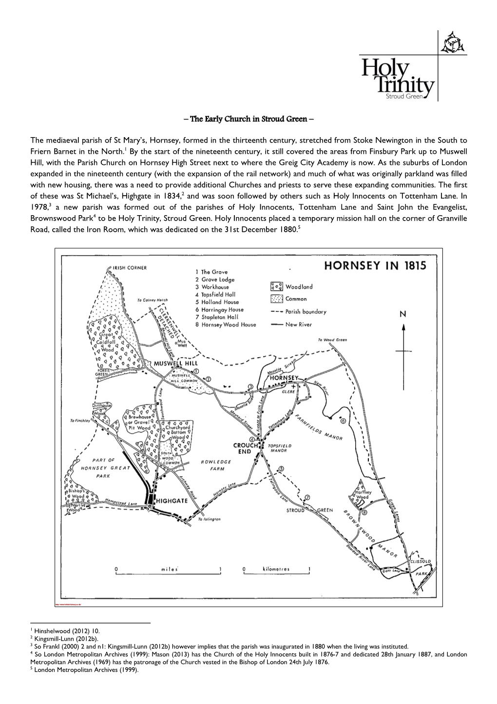 The Mediaeval Parish of St Mary's, Hornsey, Formed in the Thirteenth