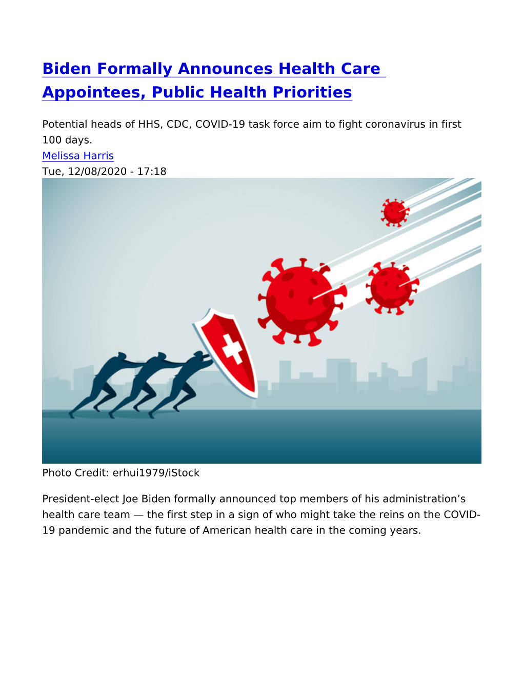 View Printer Friendly Version COVID-19 HHS CDC Joe Biden Public Health Standard