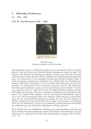 5 Ehemalige Professoren 5.1 1773 – 1901