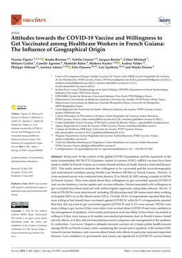 Attitudes Towards the COVID-19 Vaccine and Willingness to Get Vaccinated Among Healthcare Workers in French Guiana: the Inﬂuence of Geographical Origin