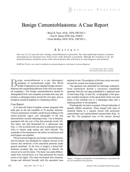 Benign Cementoblastoma: a Case Report