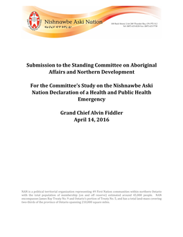 Submission to the Standing Committee on Aboriginal Affairs and Northern Development