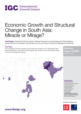 Economic Growth and Structural Change in South Asia: Miracle Or Mirage?