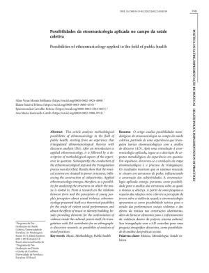 Possibilities of Ethnomusicology Applied to the Field of Public Health