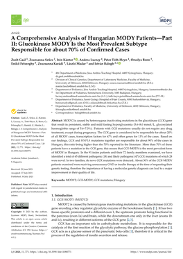 Glucokinase MODY Is the Most Prevalent Subtype Responsible for About 70% of Conﬁrmed Cases