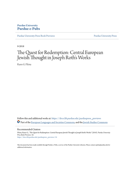 Central European Jewish Thought in Joseph Roth's Works Rares G