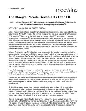 The Macy's Parade Reveals Its Star Elf