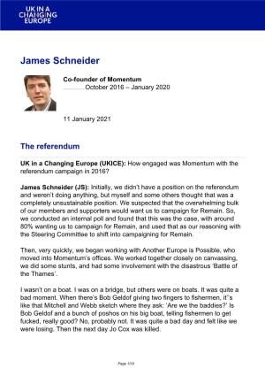 Brexit Interview: James Schneider