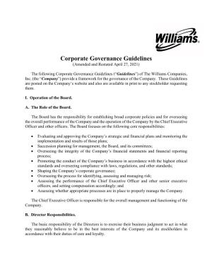 Corporate Governance Guidelines (Amended and Restated April 27, 2021)
