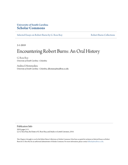 Encountering Robert Burns: an Oral History G
