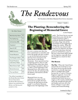 Spring 2021 the Rendezvous the Newsletter of the Rocky Mountain Forest Service Association