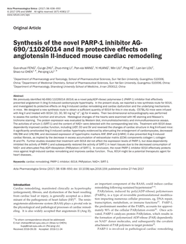 Synthesis of the Novel PARP-1 Inhibitor AG-690/11026014 and Its