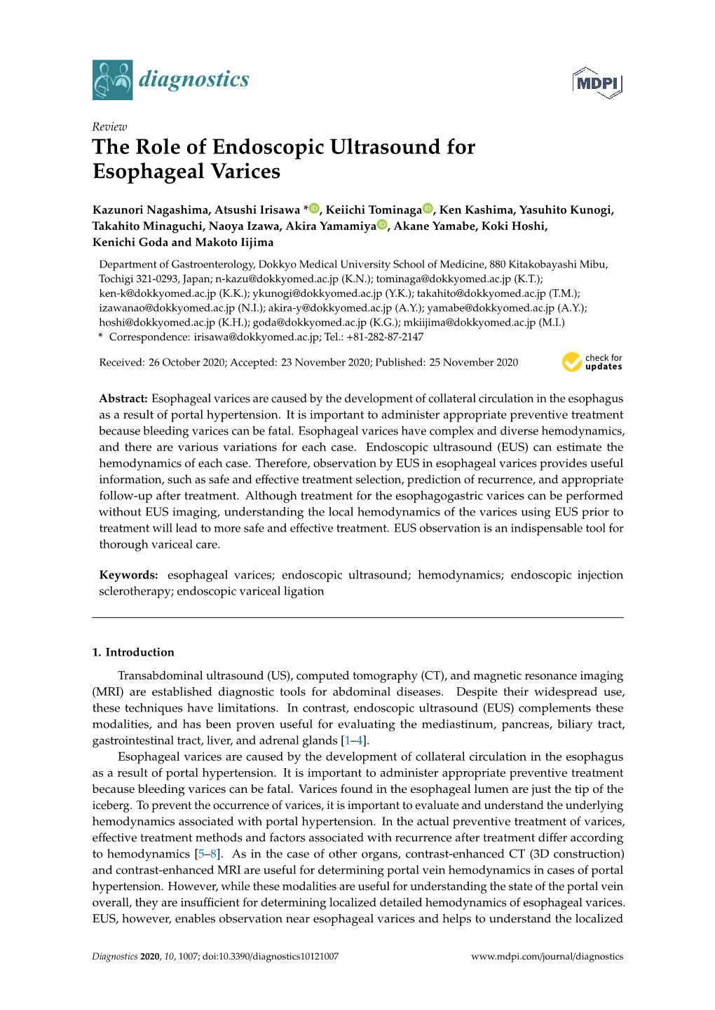 The Role of Endoscopic Ultrasound for Esophageal Varices