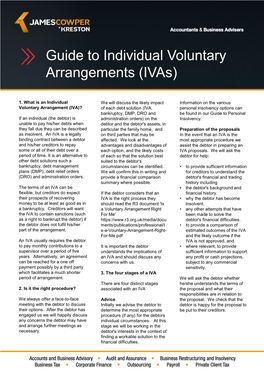 Guide to Individual Voluntary Arrangements (Ivas)