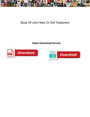 Book of John New Or Old Testament