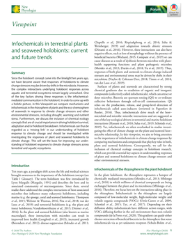 Infochemicals in Terrestrial Plants and Seaweed Holobionts