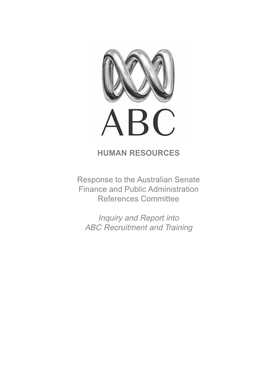 HUMAN RESOURCES Response to the Australian Senate Finance And