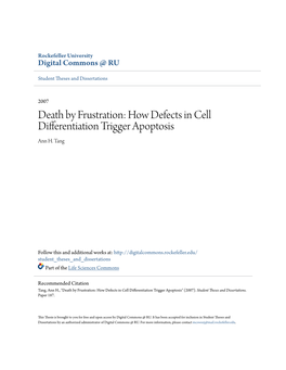 Death by Frustration: How Defects in Cell Differentiation Trigger Apoptosis Ann H