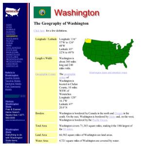 Washington Geography from NETSTATE
