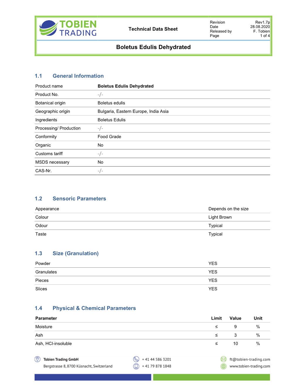 Boletus-Edulis Data Sheet