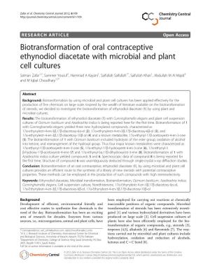 Biotransformation of Oral Contraceptive Ethynodiol Diacetate with Microbial