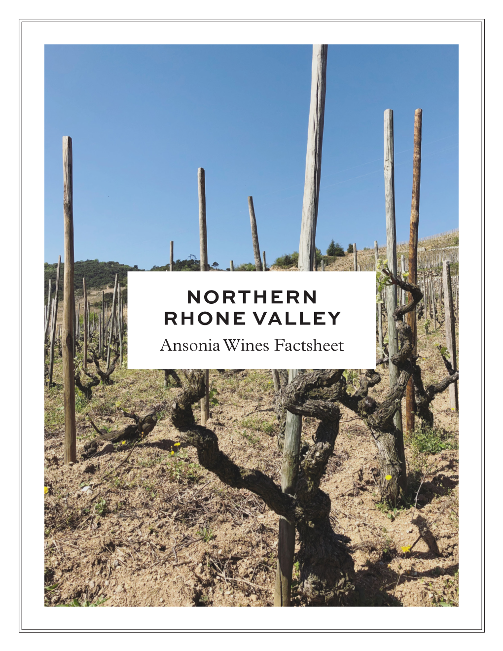 NORTHERN RHONE VALLEY Ansonia Wines Factsheet FACT SHEET