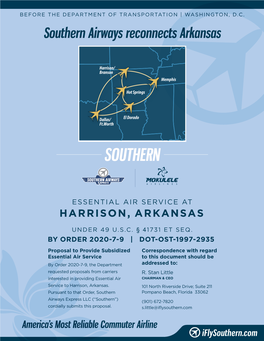 Southern Airways Reconnects Arkansas