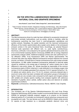 On the Spectra Luminescence Emission of Natural Coal and Graphite Specimens