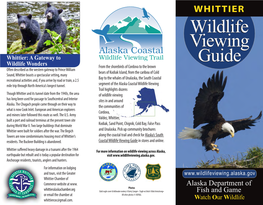 Whittier Wildlife Viewing Guide