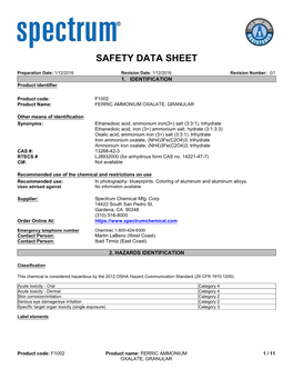 Ferric Ammonium Oxalate, Granular
