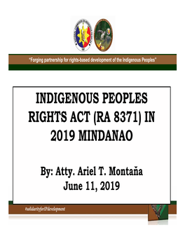 Indigenous Peoples Rights Act (Ra 8371) in 2019 Mindanao