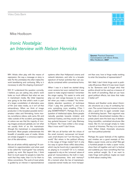 An Interview with Nelson Henricks