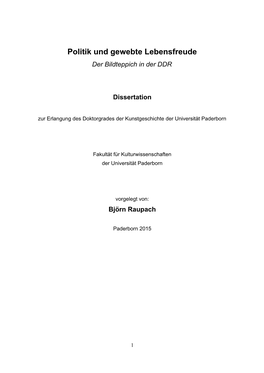 Der Bildteppich in Der DDR Dissertation