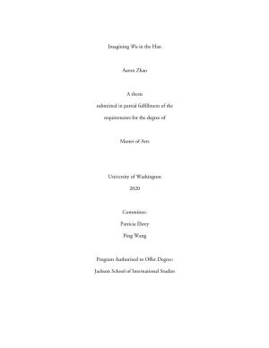 Imagining Wu in the Han Aaron Zhao a Thesis Submitted in Partial