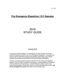 Fire Emergency Dispatcher / 911 Operator
