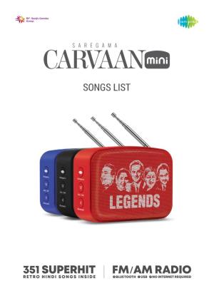 Carvaan Mini 2,0 Songlist