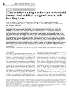 Novel Mutations and Genetic Overlap with Hereditary Tumors