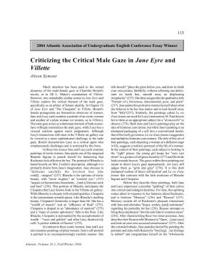 Criticizing the Critical Male Gaze in Jane Eyre and Villette